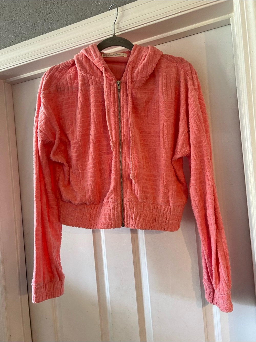 Nautica Coral Zip-Up Hooded Teddy Jacket
